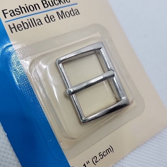 Lot Of 2 Dritz 1" Silvertone Fashion Buckles 145-65 -Belts, Accents, Bags, Totes - Picture 2 of 4